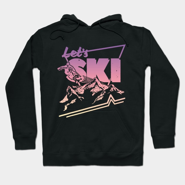 Retro Ski  - Vintage 80s 90s Ski Hoodie by luckyboystudio